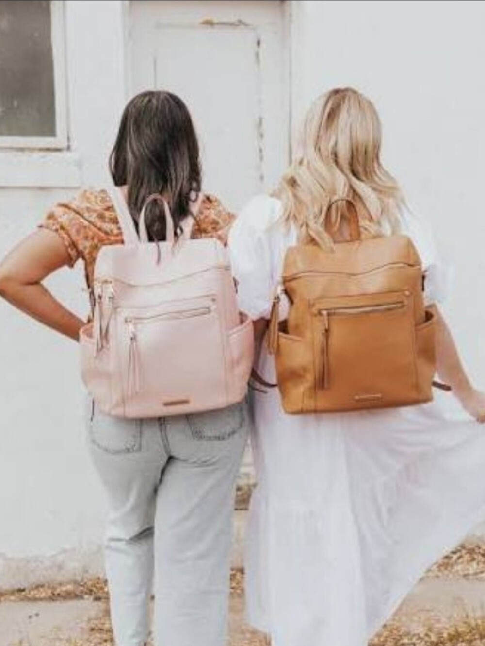NWT Poppy & Peonies Commuter Backpack Blush Vegan Leather Laptop Diaper Travel